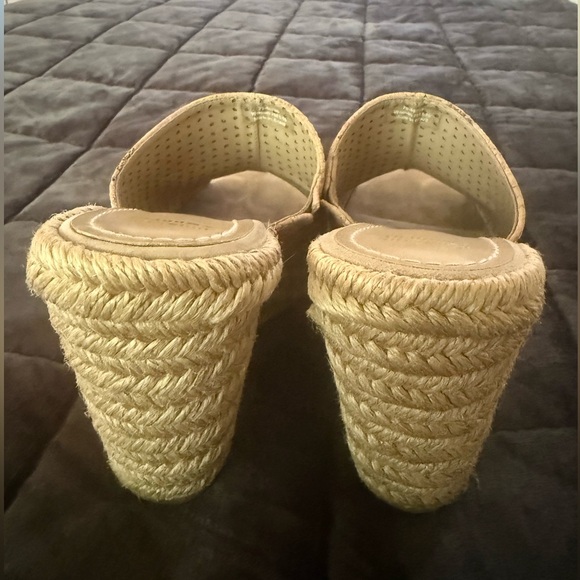 Johnston & Murphy Colorful Cork Jute Espadrille Wedges Summer Beach, Size 7 - Picture 4 of 6